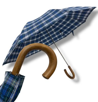 Retro plaid curved handle umbrella - Image 4