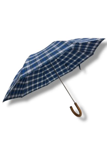 Retro plaid curved handle umbrella - Image 2