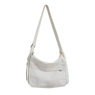 White canvas casual shoulder bag
