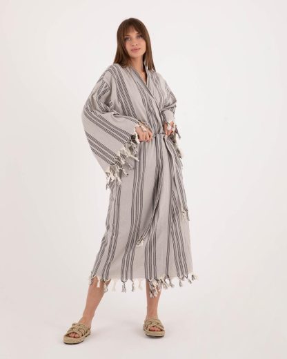 Slouchy Striped Tie-Drape Robe - Image 6
