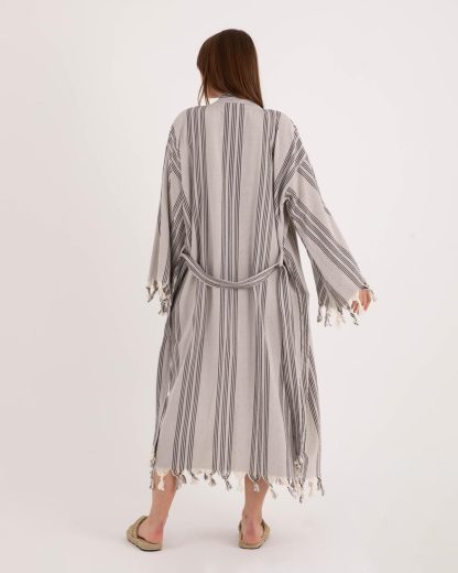 Slouchy Striped Tie-Drape Robe - Image 4