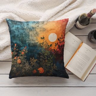 Vintage Sunset Floral Pillow