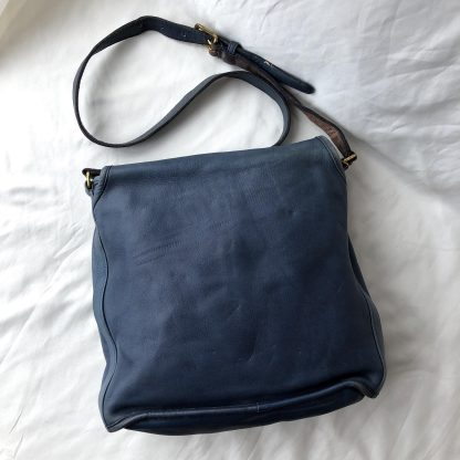 Deep sea blue leather bucket bag - Image 4