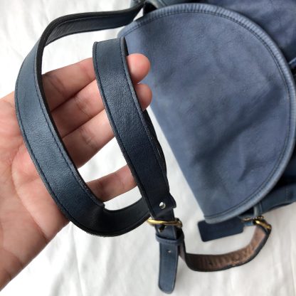 Deep sea blue leather bucket bag - Image 2