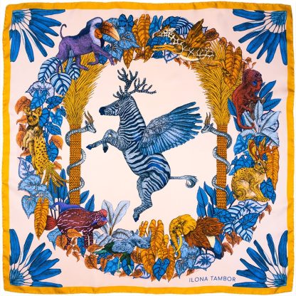 Fantasy Animal Forest Silk Square Scarf - Image 8