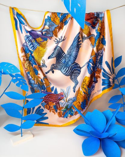 Fantasy Animal Forest Silk Square Scarf - Image 5
