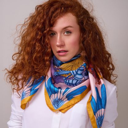 Fantasy Animal Forest Silk Square Scarf - Image 2