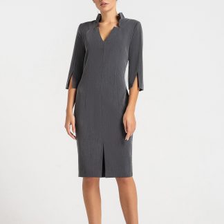 Classic Grey Striped Dress