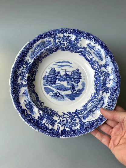 Vintage blue and white landscape decorative plate - Image 2