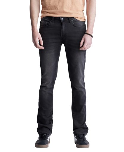 Dark grey washed slim jeans