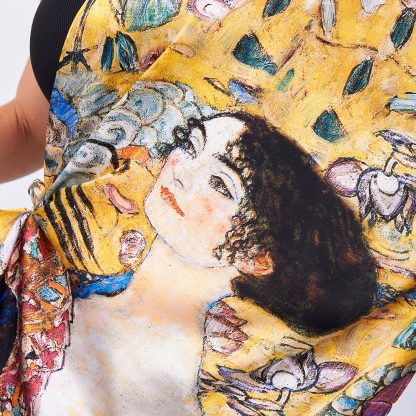 Klimt art print silk shawl - Image 6