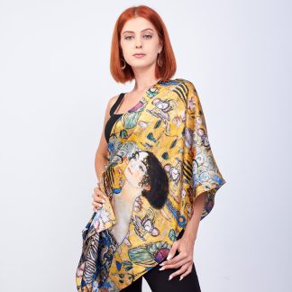 Klimt art print silk shawl