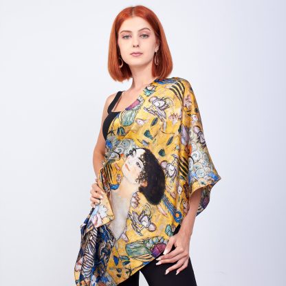 Klimt art print silk shawl