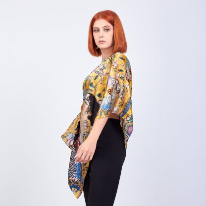 Klimt art print silk shawl - Image 2