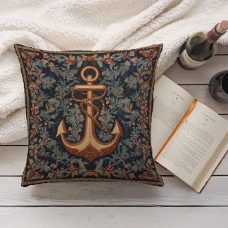 Vintage Anchor Flower Pillow