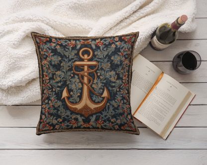 Vintage Anchor Flower Pillow