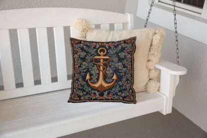 Vintage Anchor Flower Pillow - Image 3