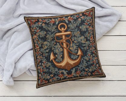 Vintage Anchor Flower Pillow - Image 2