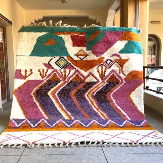 Artistic colorful geometric handmade carpet