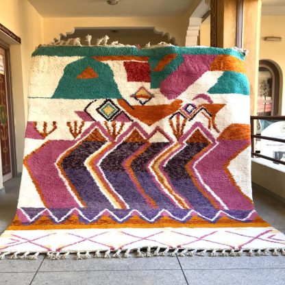 Artistic colorful geometric handmade carpet