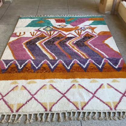 Artistic colorful geometric handmade carpet - Image 2