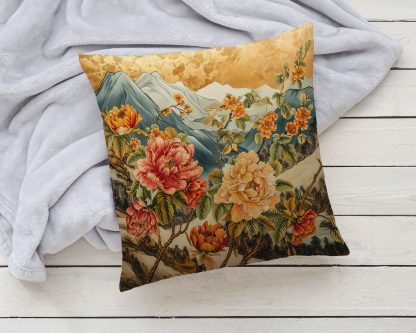 Chinese style landscape flower pillow - Image 3