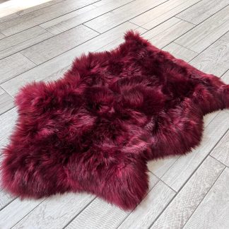 Luxurious Burgundy Faux Fur Rug