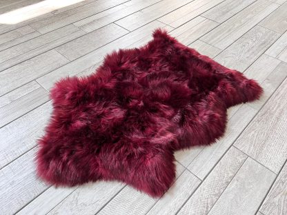 Luxurious Burgundy Faux Fur Rug