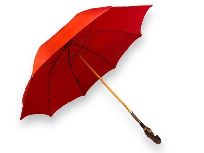 Artistic wood carved handle long umbrella