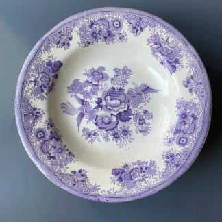 Dreamy Purple Flower and Bird Dinner Plate
