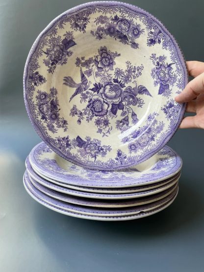 Dreamy Purple Flower and Bird Dinner Plate - Image 3