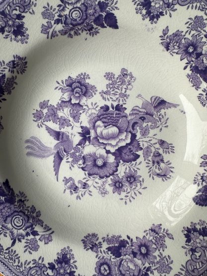 Dreamy Purple Flower and Bird Dinner Plate - Image 2