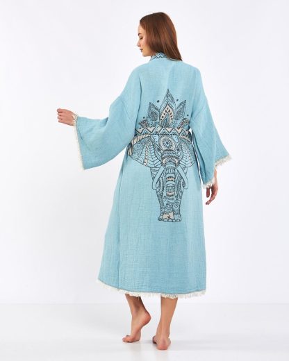 Ethnic embroidered lace-up robe - Image 5