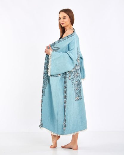 Ethnic embroidered lace-up robe - Image 4
