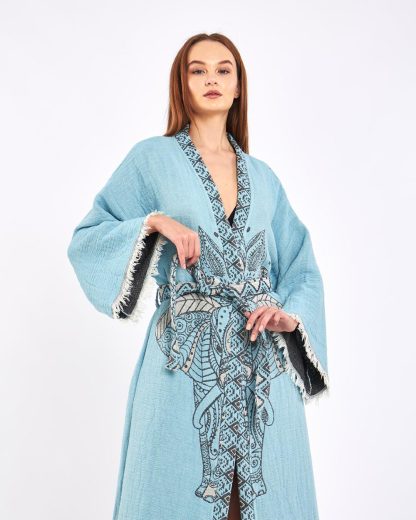 Ethnic embroidered lace-up robe - Image 2