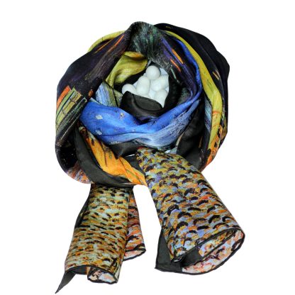 Oil painting style silk long scarf - Image 7