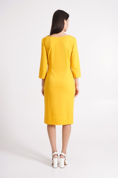 Yellow Ruffle Neck Dress - Image 5