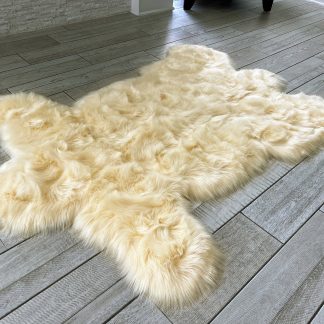 Cream faux fur rug