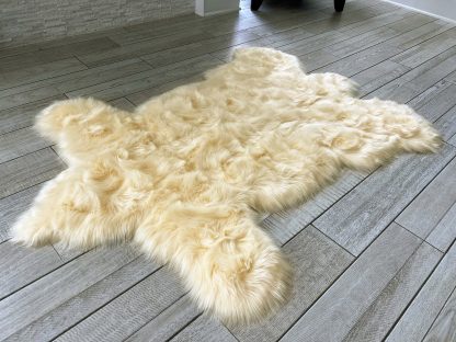 Cream faux fur rug