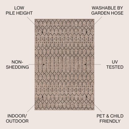 Retro geometric pattern outdoor woven rug - Image 8