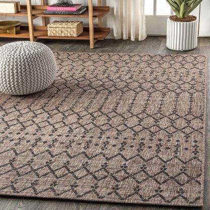 Retro geometric pattern outdoor woven rug - Image 7