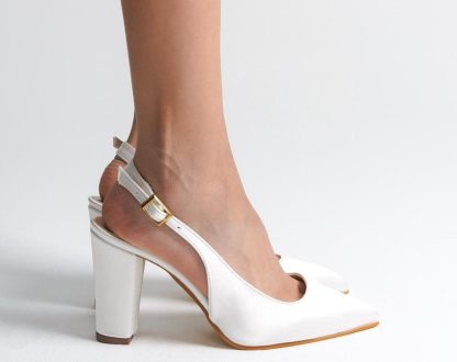 French style slingback thick heel shoes - Image 4