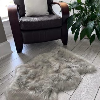 Elegant Corner Faux Sheepskin Rug