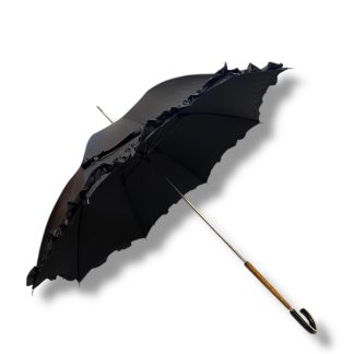 Vintage lace trim long handle umbrella