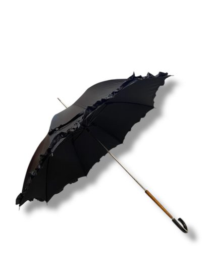 Vintage lace trim long handle umbrella