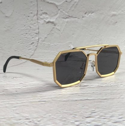 Fashionable polygonal metal frame sunglasses
