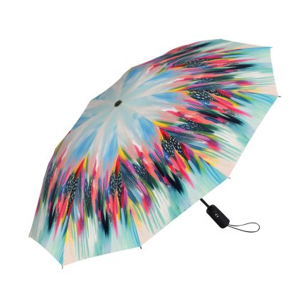 Artistic ink-splashed umbrella for sunny and rainy days