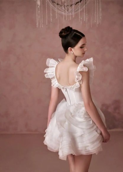 Fairy luxurious palace style puff sleeve short skirt - Image 2