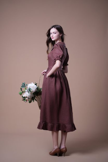 Retro style puff sleeve dress - Image 4