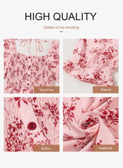 Romantic floral square neck dress - Image 6